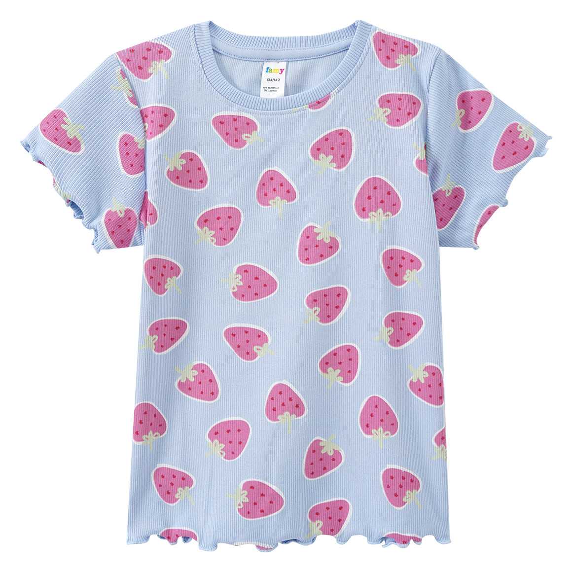 Famy Mädchen Shorty mit Erdbeeren allover hellblau