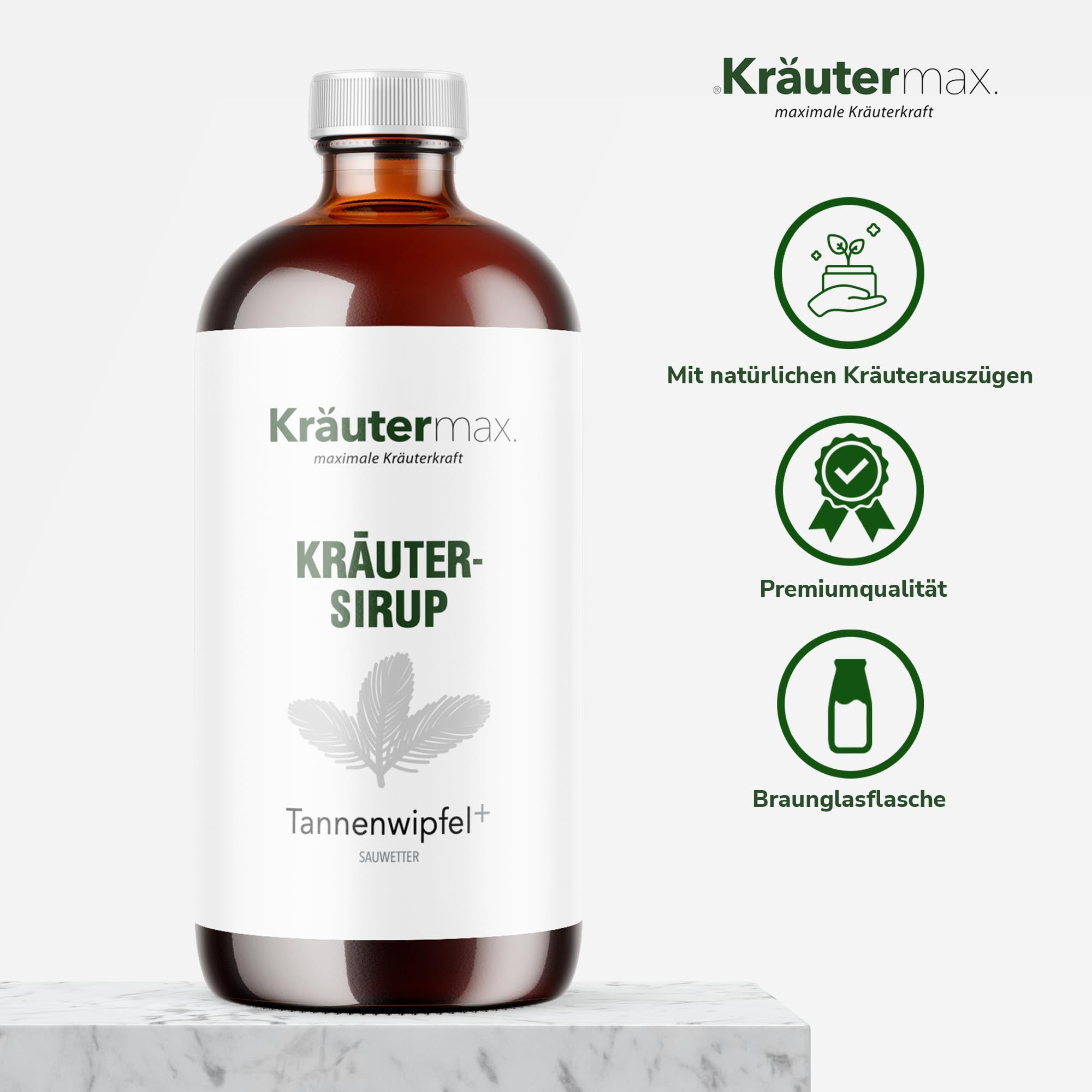 Kräutermax Kräuter-Sirup Tannenwipfel plus Spitzwegerich, Thymian