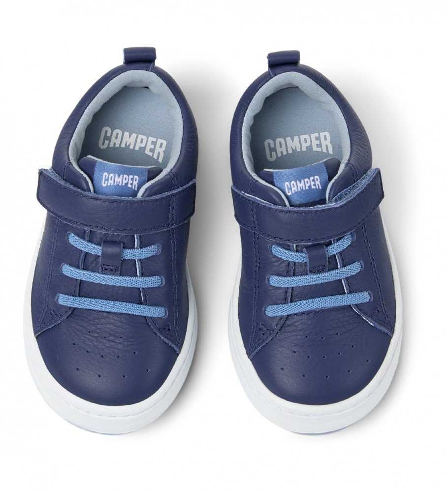 Tênis Camper Runner Four FW em couro azul marinho
