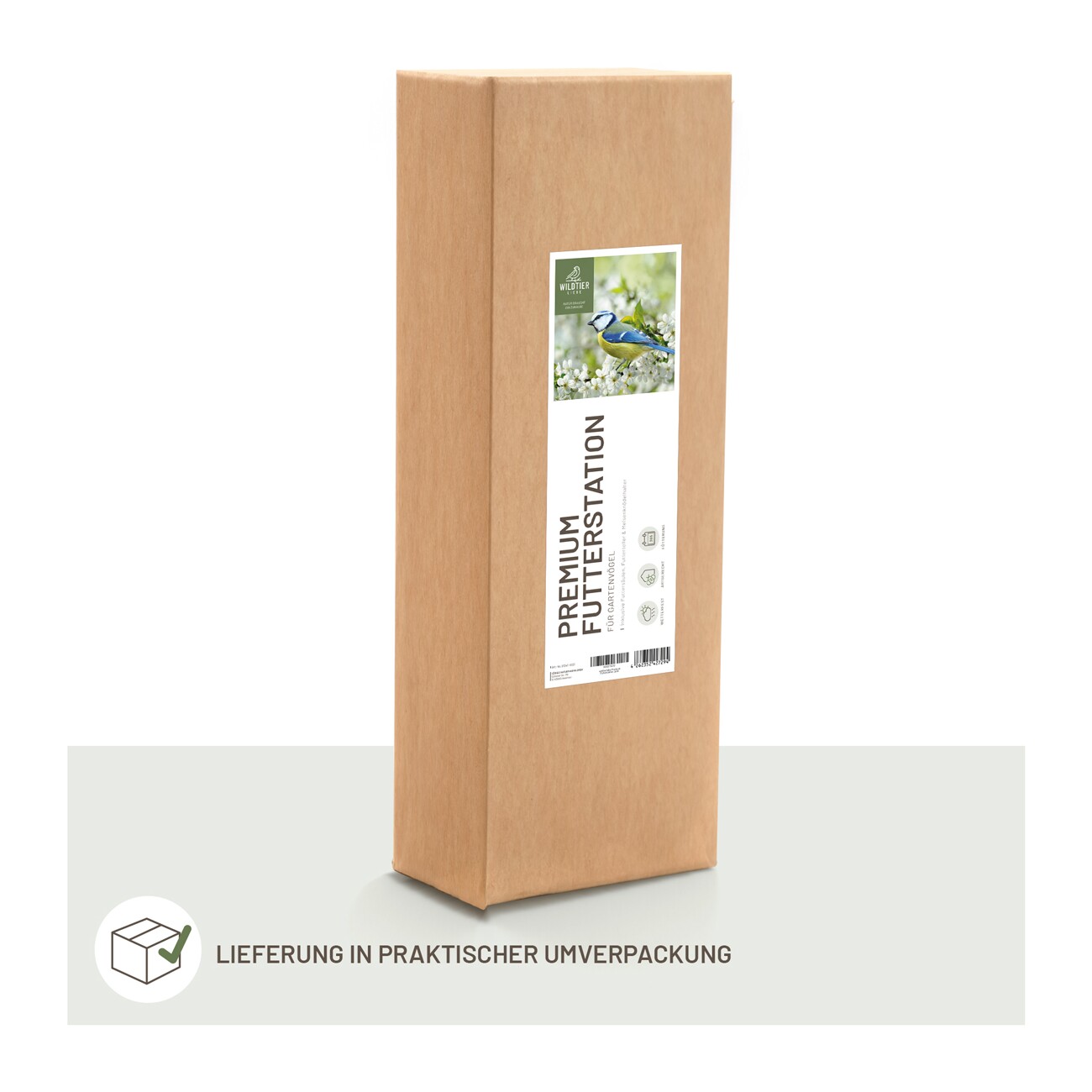 wildtier liebe Premium Futterstation 235cm - Komplett-Set, Grün