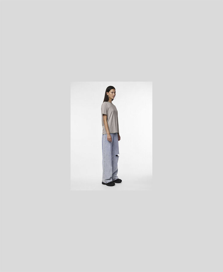 Pieces PCRIA SS SOLID TEE NOOS BC Silver gray