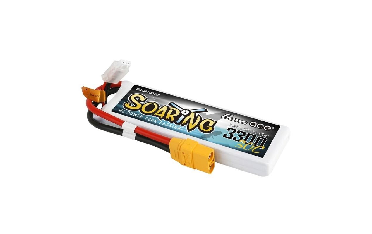 RC-Akku LiPo 3300 mAh 7.4 V 30 C SoaringSoftcase 2S LiPo Akku mit XT90 Stecker für RC Flugmodelle