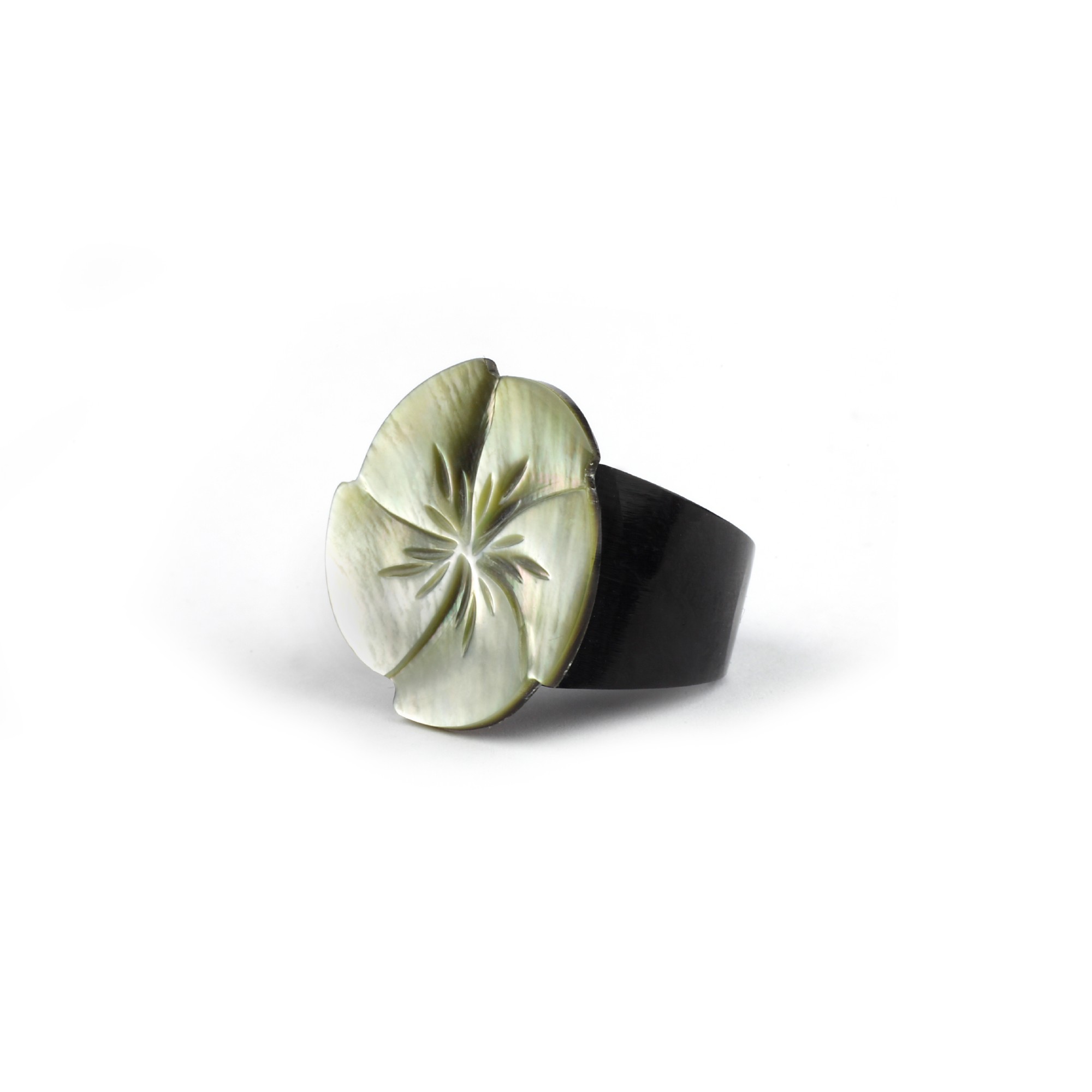 Ring 'Blume', grau, Ø 3 cm günstig bestellen