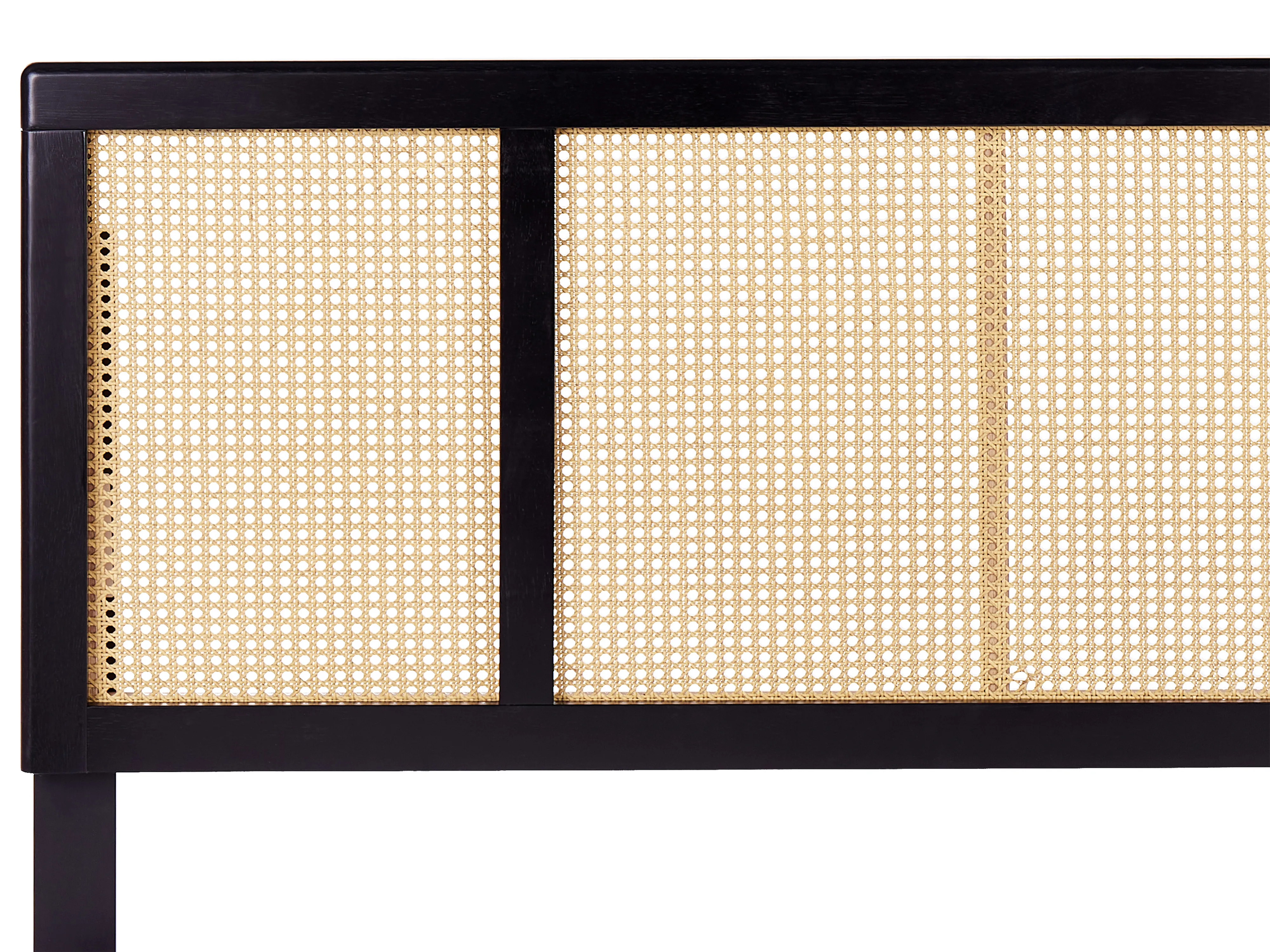 Bed met LED-verlichting Rotan AURAY 160 x 200 cm Zwart