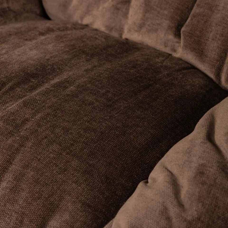 WOOOD Yaro Draaifauteuil Met Hocker - Chenille - Espresso - 94x71x83