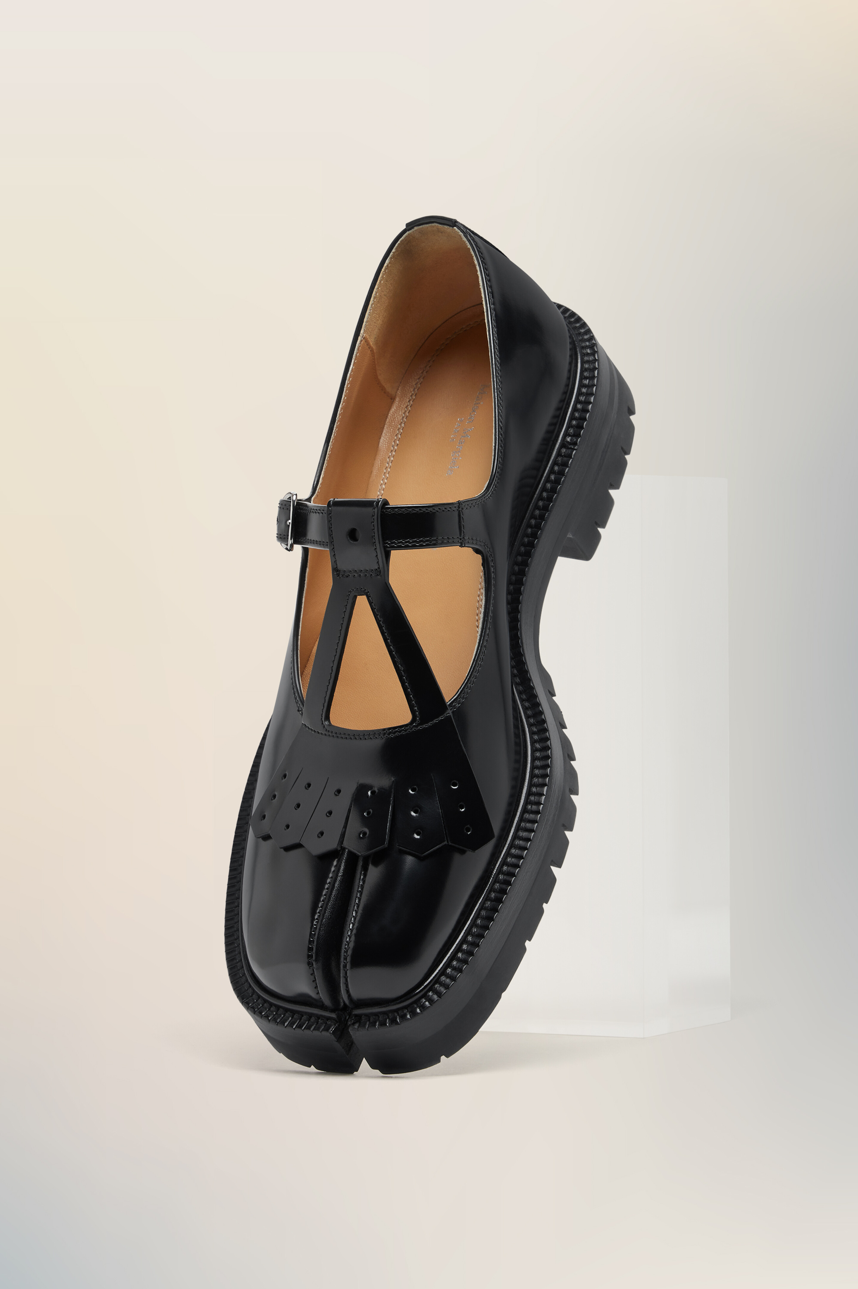 Mary-Janes Tabi Country noires en cuir pour femme Noir