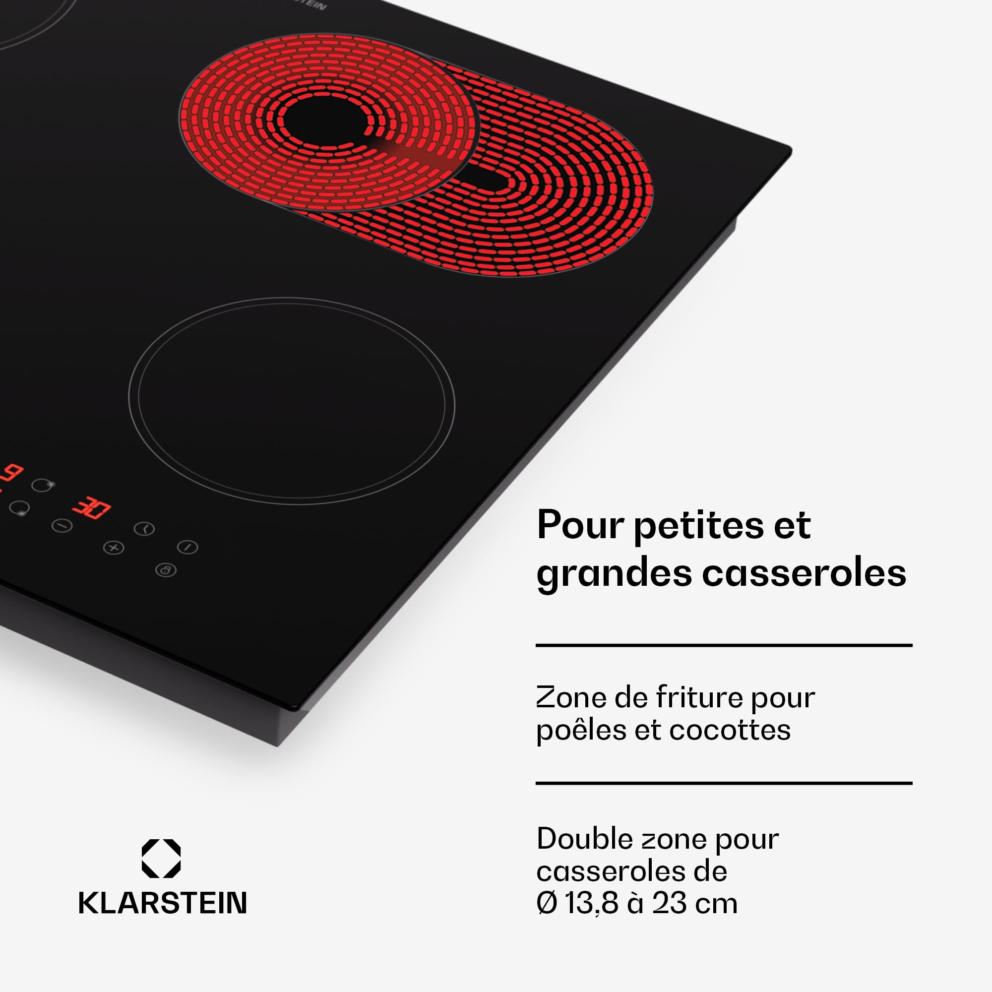 Klarstein Plaque Induction 6500W, Plaque de Cuisson Electrique à Induction, Plaque Induction Encastrées 4 feux, Tables de Cuisson, Plaques chauffantes
