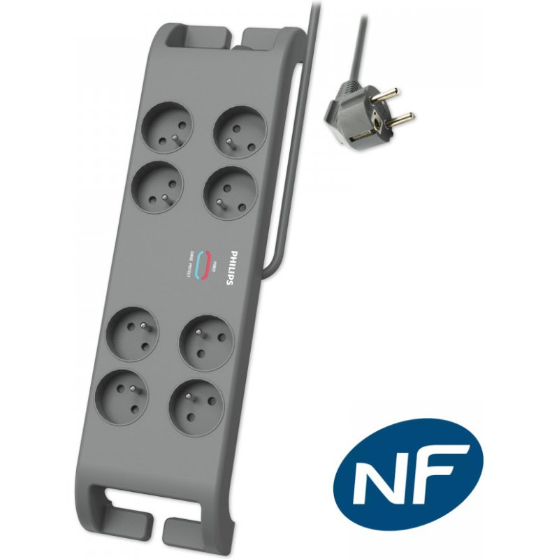 MCL SPN3180A/19 multiprise 2 m 8 sortie(s) CA Intérieure Gris