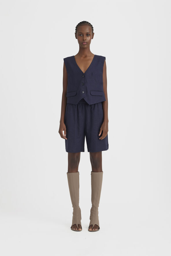 Gestuz LizaGZ linen HW shorts Seaborne