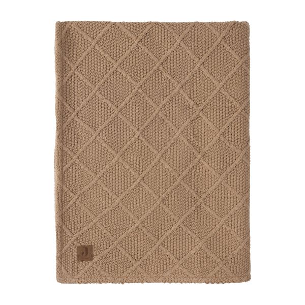 Jollein Wiegdeken Check Knit Biscuit / Teddy Fleece 75 x 100 cm