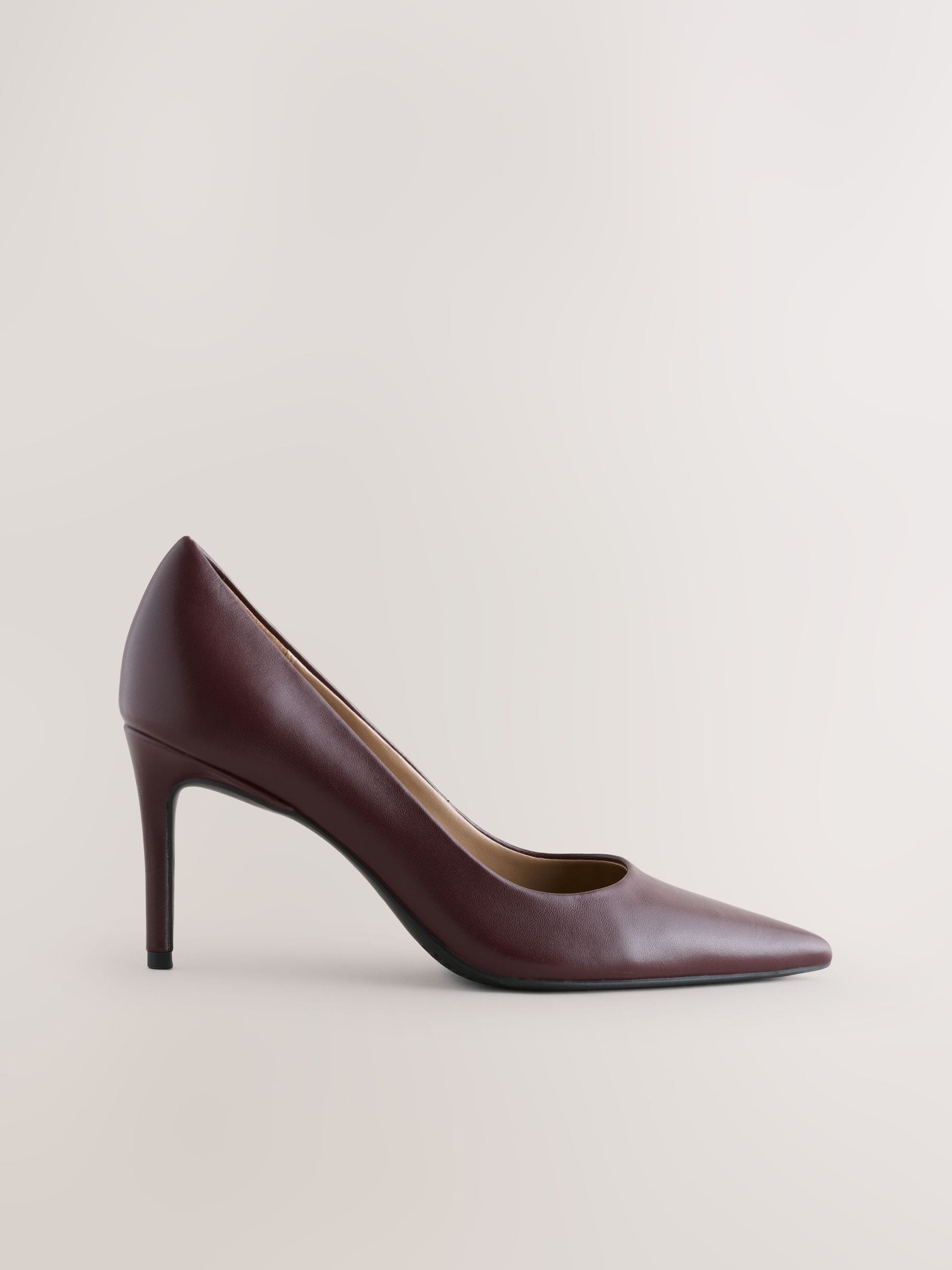Bordeauxrood - Leren mid-court pumps