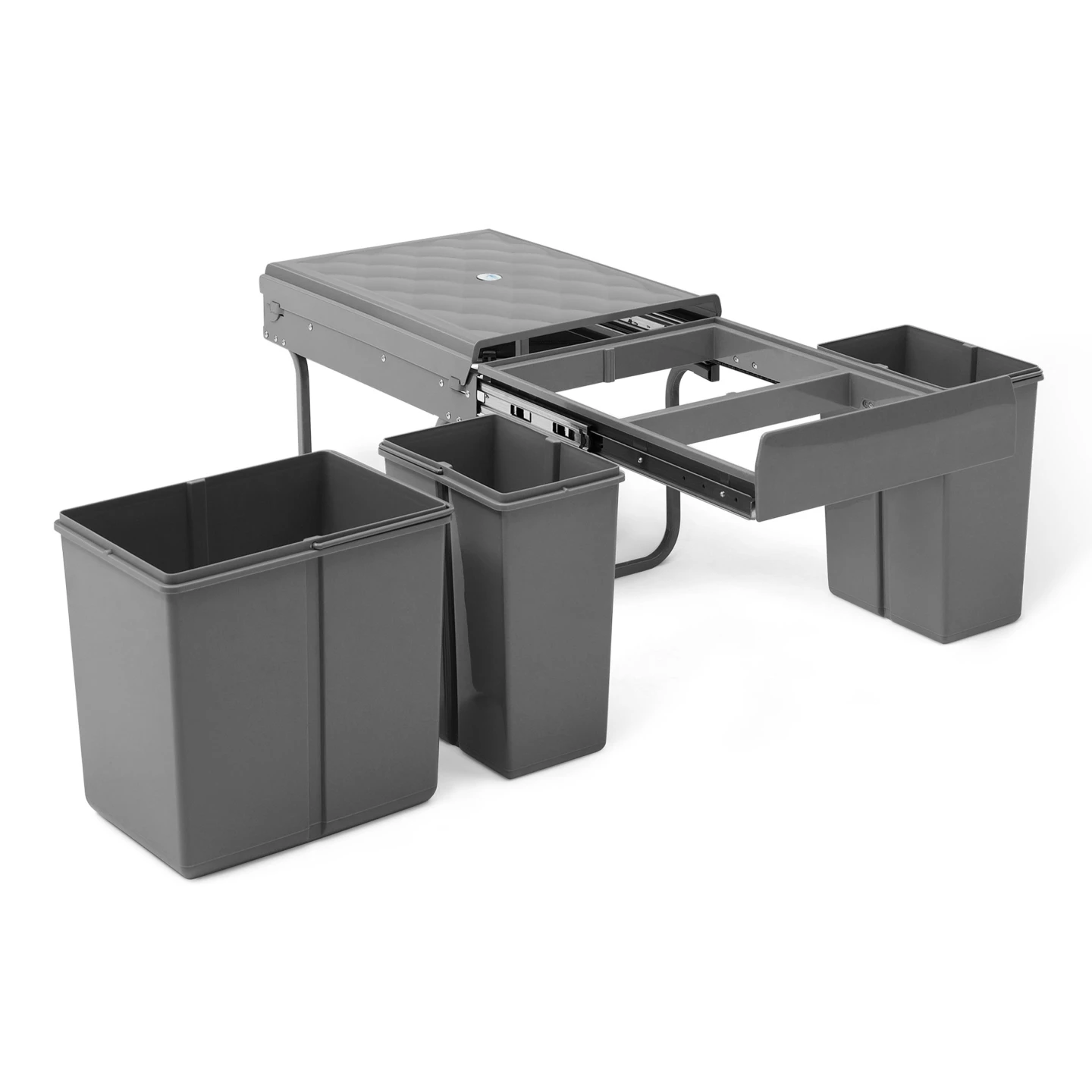 Poubelle de tri sélectif encastrable 3 compartiments amovibles 1x15L et 2x8L