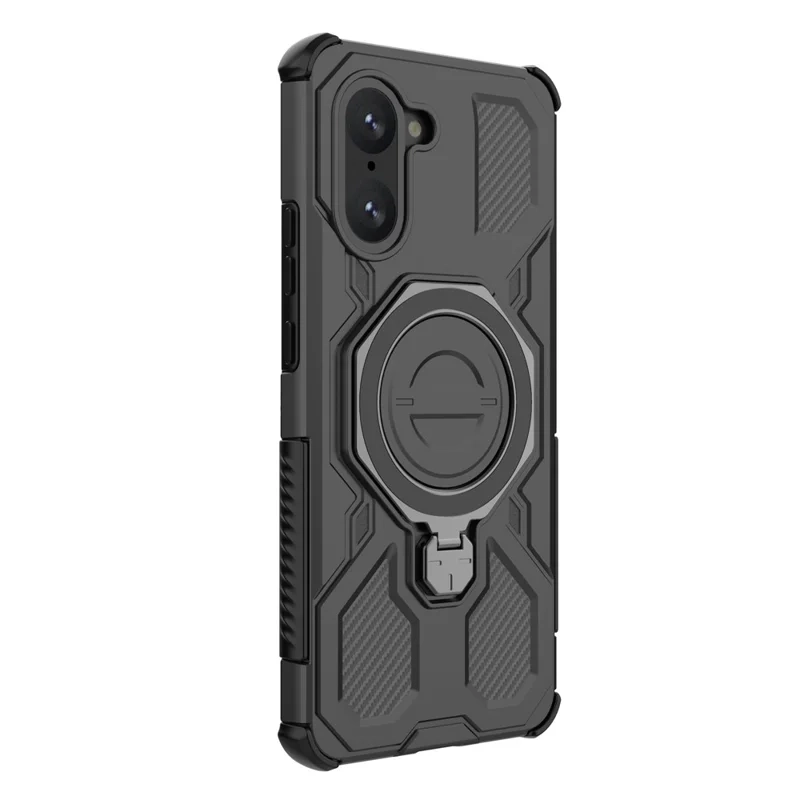 OnePlus Nord CE5 / Ace 5 Racing Hybrid Outdoor Hardcase Hülle mit MagSafe-Modul   Kickstand Aufsteller - Schwarz