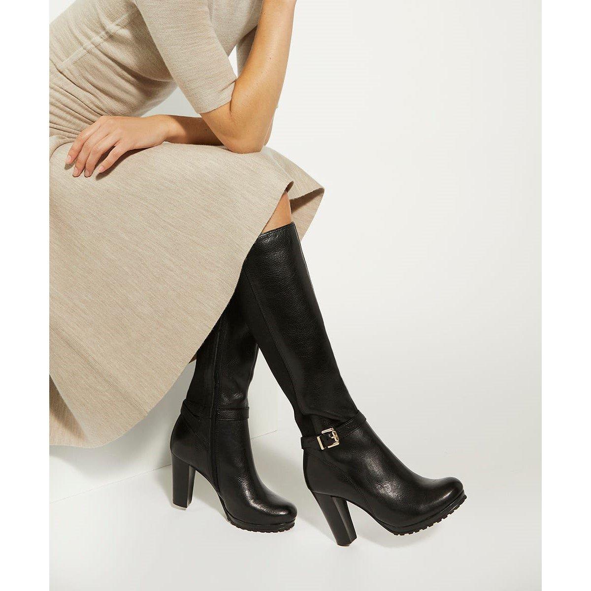 Dune London Sareena Leather Knee High Boots