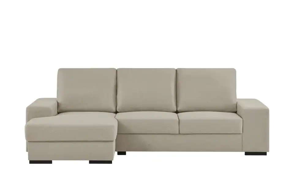 Ecksofa Rome Schlamm, Beige links Webstoff