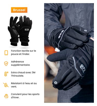 Gants Hiver R2B Gants tactiles imperméables de luxe