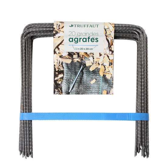 Lot de 20 agrafes grand modèle en métal 20 x 20 x 20 cm