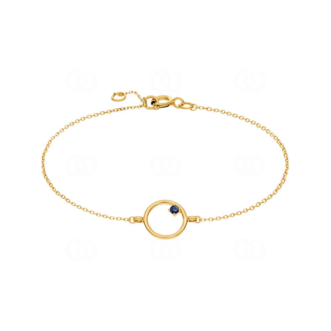 Armband 750/18 K Gelbgold mit Saphir