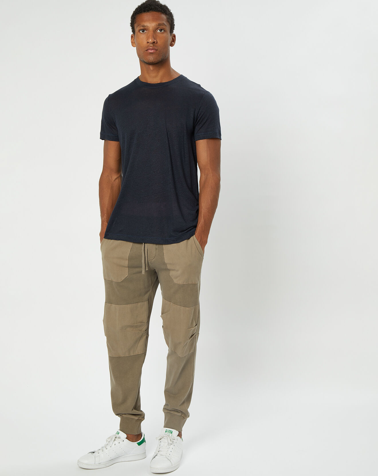 Marc O'Polo T-Shirt 100% Lin manches courtes Col Rond bleu marine