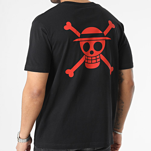 Tee Shirt Oversize Large Mugiwara Logo Noir Rouge