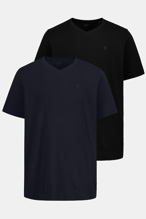 T-Shirts, Basic, 2er-Pack, V-Ausschnitt, Halbarm, bis 8 XL