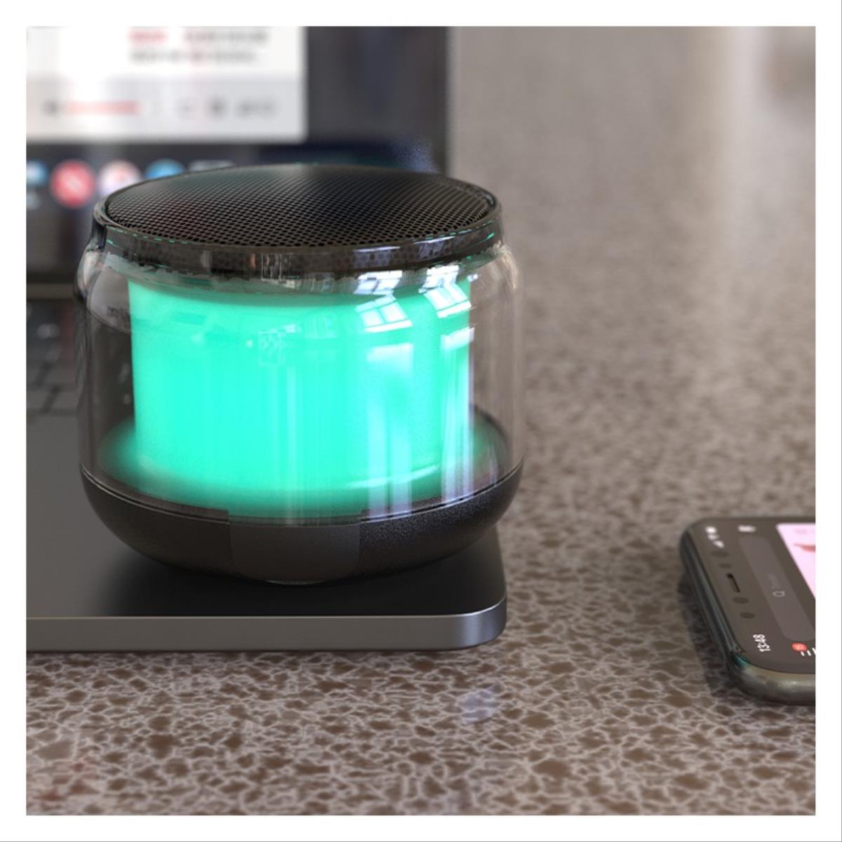 Smartek Mini Caixa de Som Bluetooth, Portátil, Sem Fio, Recarregável, À Prova D'água, com Iluminação LED