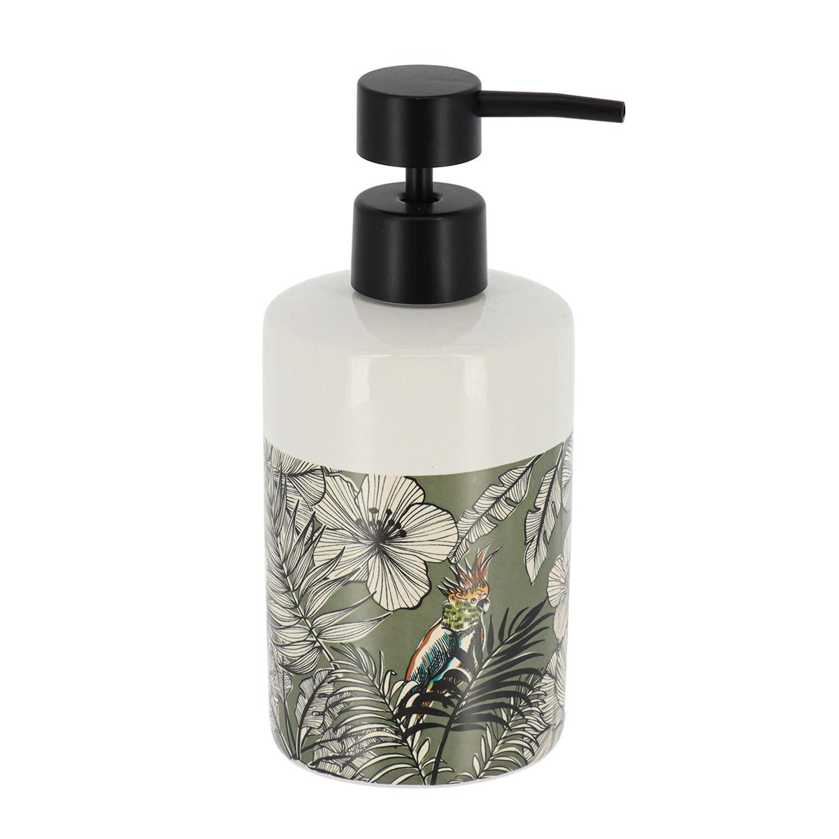 DISTRIBUTEUR A SAVON DOLOMITE ROND 320ML JUNGLE FEVER KAKI