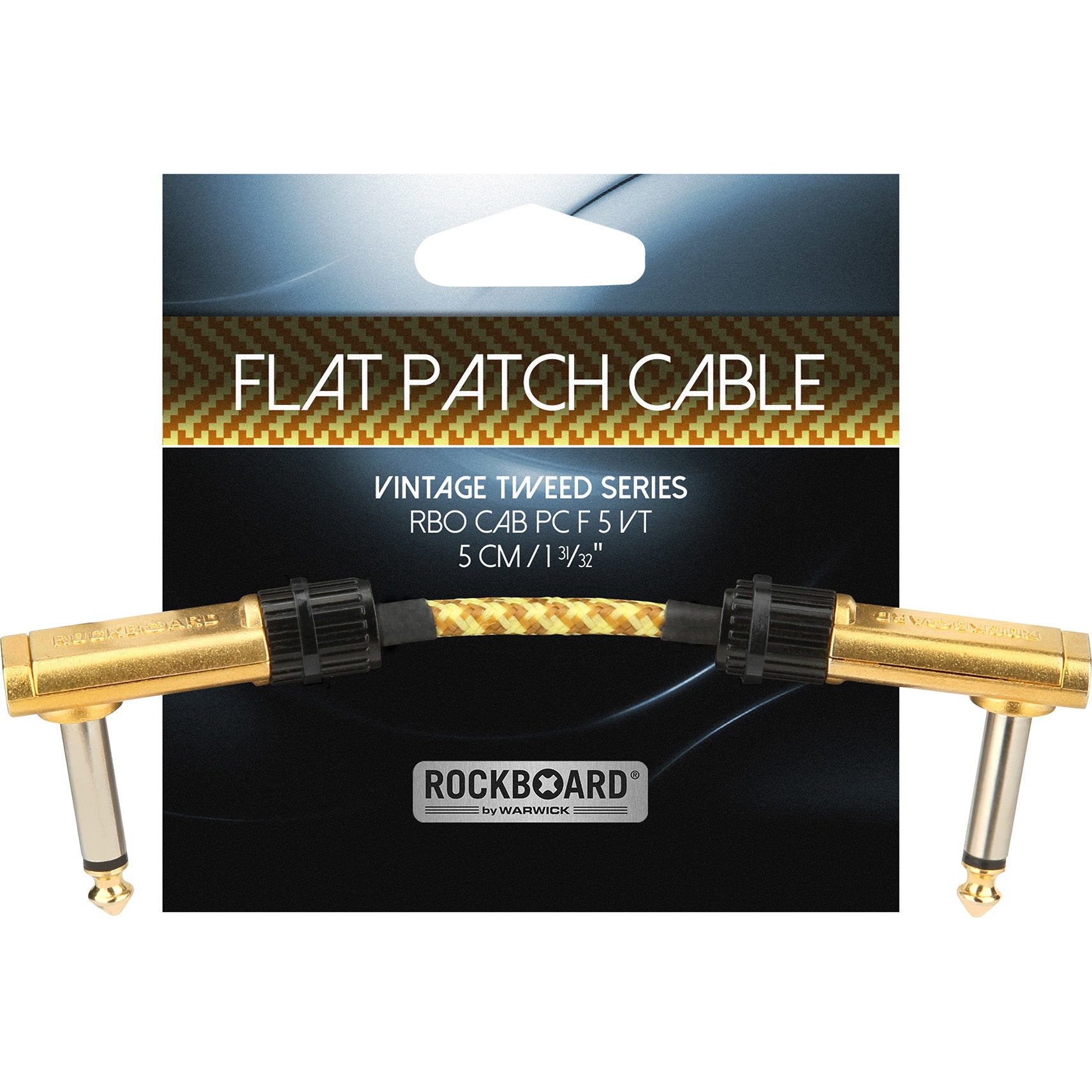 RockBoard Tweed Series Flat Patch Cable Vintage 5 cm