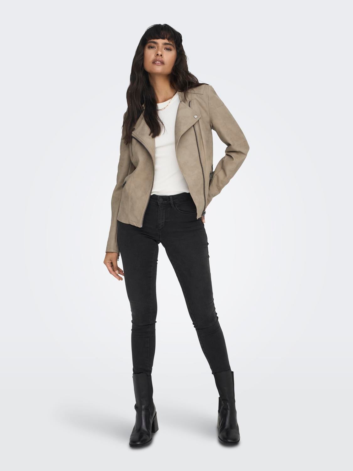 ONLAVA Bikerjacke in Lederoptik Weathered Teak