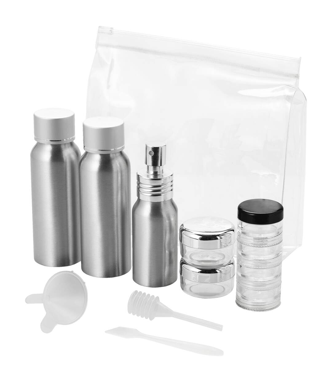 Bullet ensemble de bouteilles Alu voayage approuvé par Frankfurt Airline (Transparent/Silver) (16.5 x 4.1 x 15cm) - UTPF1212