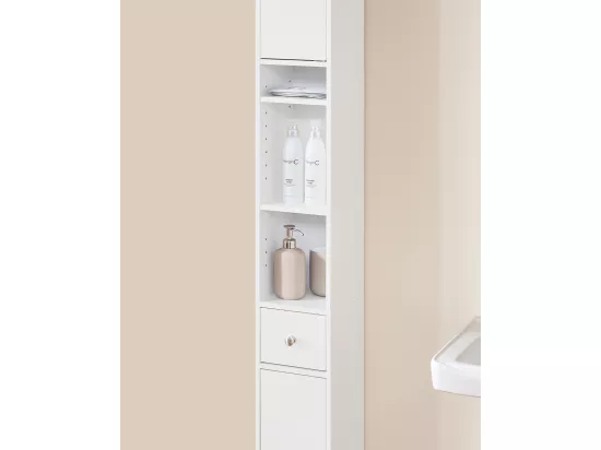 Meuble de Rangement Salle d Bain Meuble Colonne Armoire,L20xP20xH180cm, BZR34-W