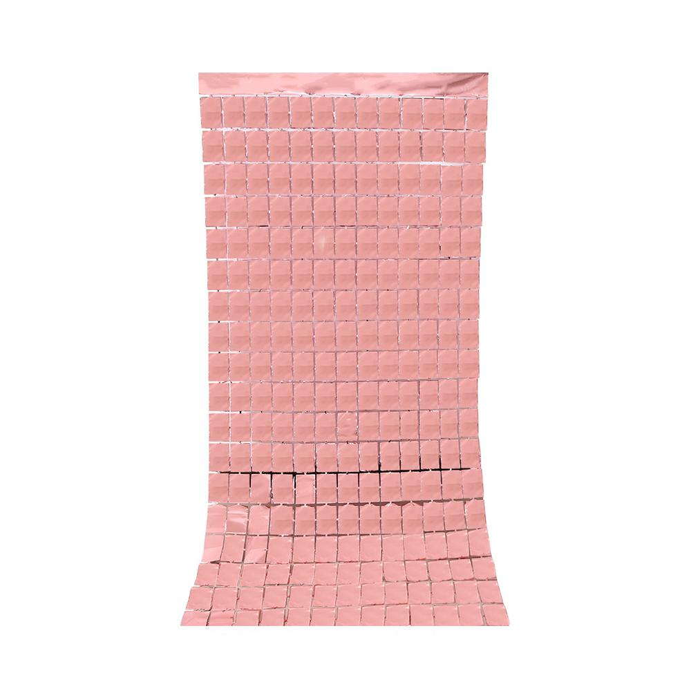 (175x100mm) Party Deko Vierecke Lametta Vorhang Glänzender Vorhang - Roségold