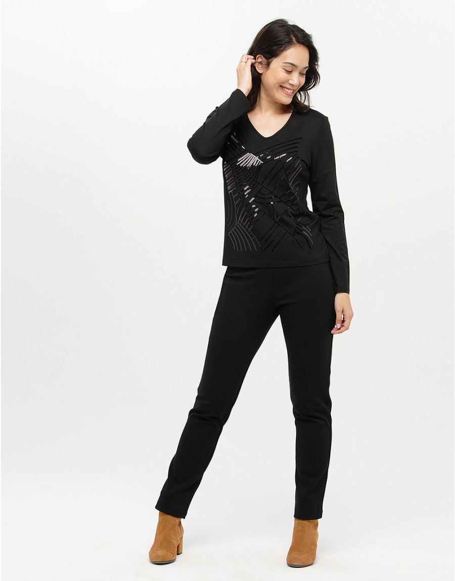 T-shirt noir sequins