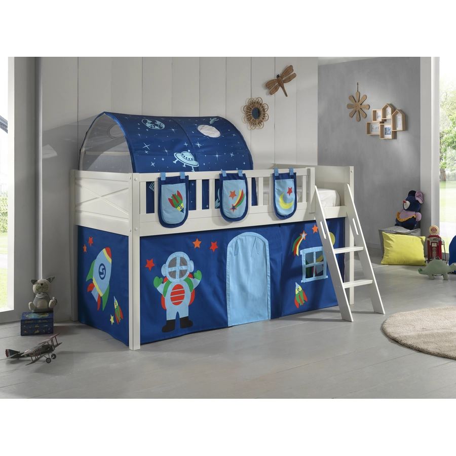 VIPACK Spielbett SCOTT 90 x 200 cm Astro 3-teilig weiß