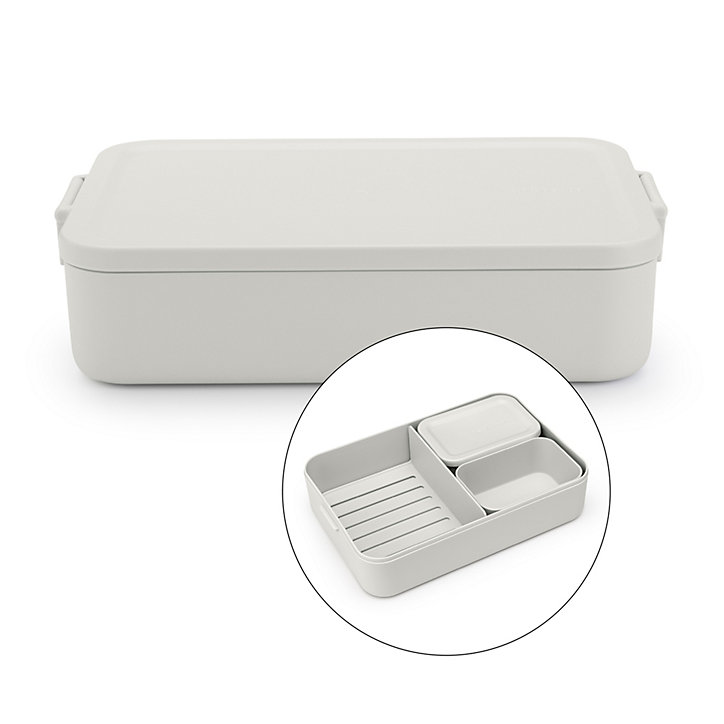Boîte bento 3 compartiments Brabantia Make & Take gris clair