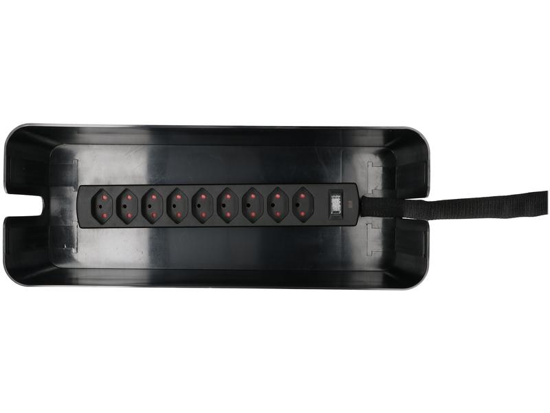 Max Hauri Kabelbox mit Steckerleiste 9x T13 Schwarz Kabelbox inkl. Steckdosenleiste mit Schalter, 400 x 138 x 155 mm