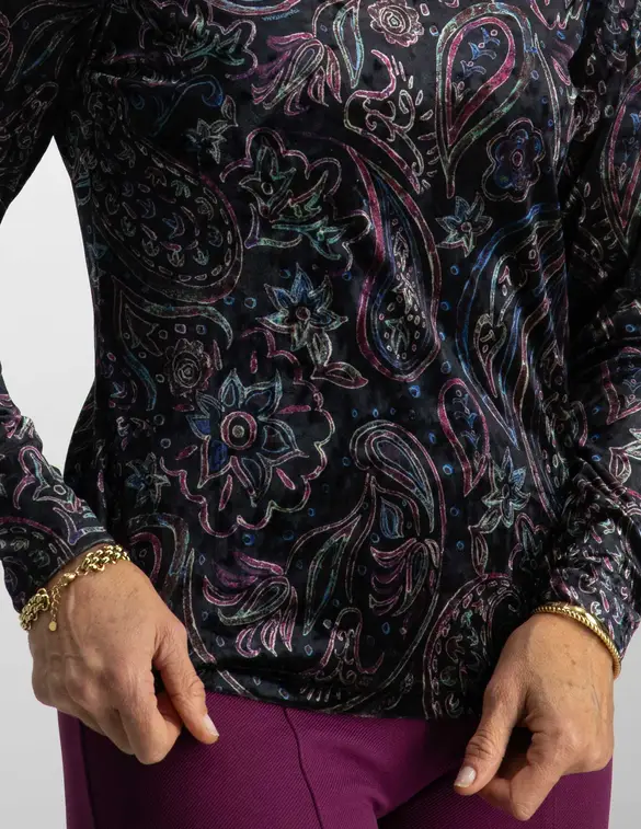 Tramontana T-shirt Velvet paisley print C08-10-401
