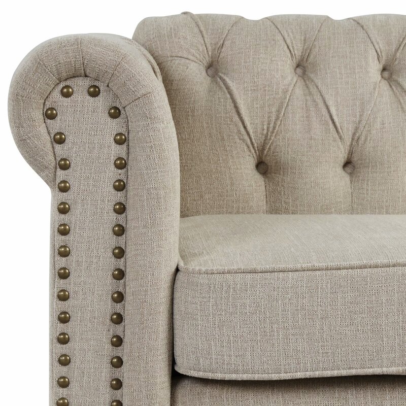 Gilles 82&rdquo; Rolled Arm Chesterfield Sofa