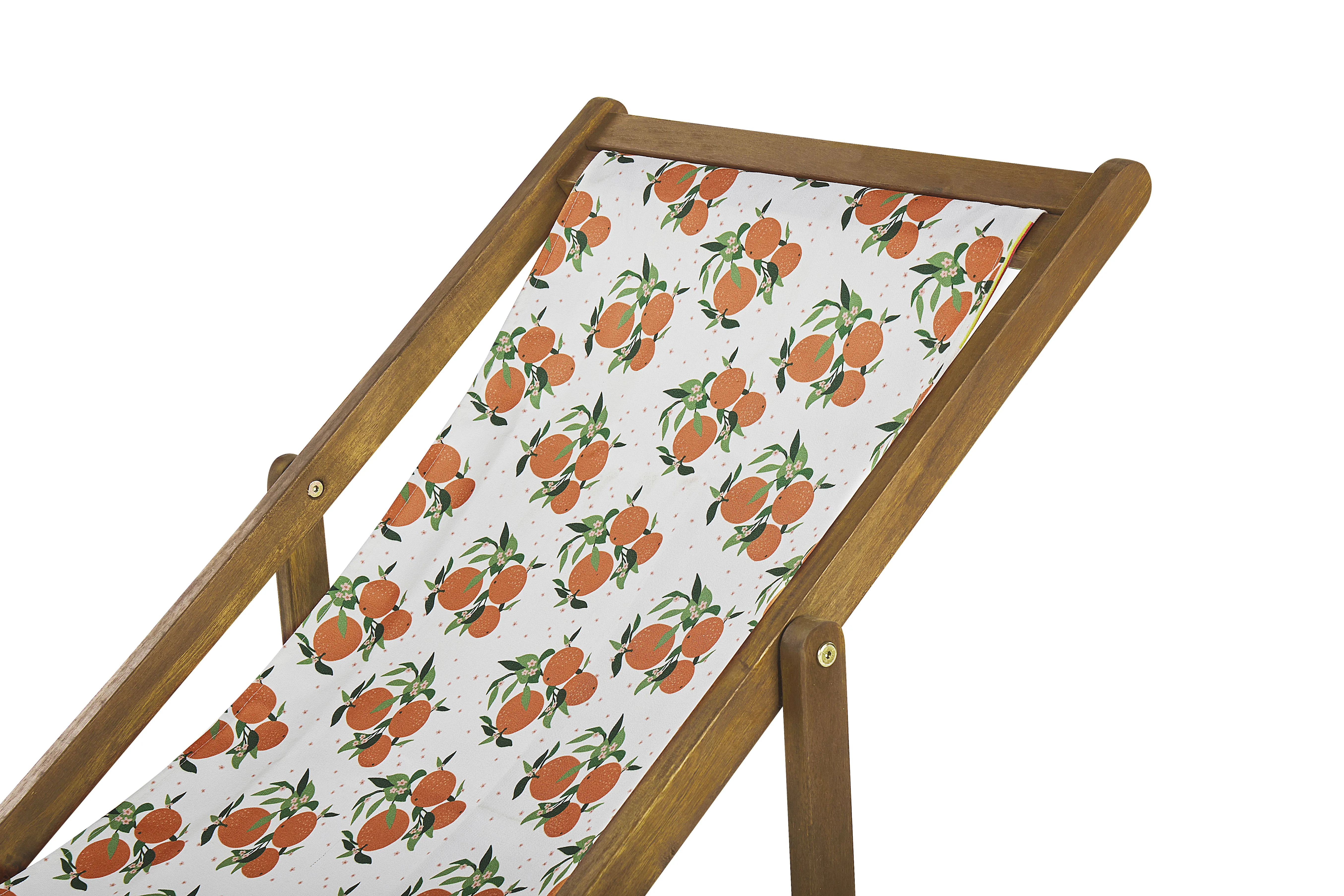Set van 2 inklapbare ligstoelen ANZIO met vervangingshoezen Bloemen motief Acaciahout Lichtbruin