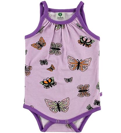 Småfolk Body ohne Ärmel - Lavendel m. Schmetterlinge
