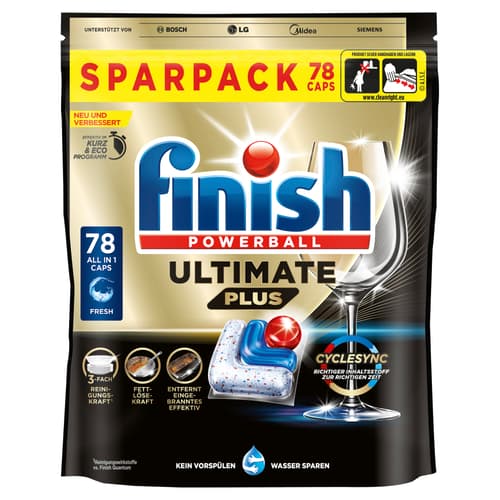Finish Ultimate Plus Fresh Spülmaschinen Caps, Sparpack