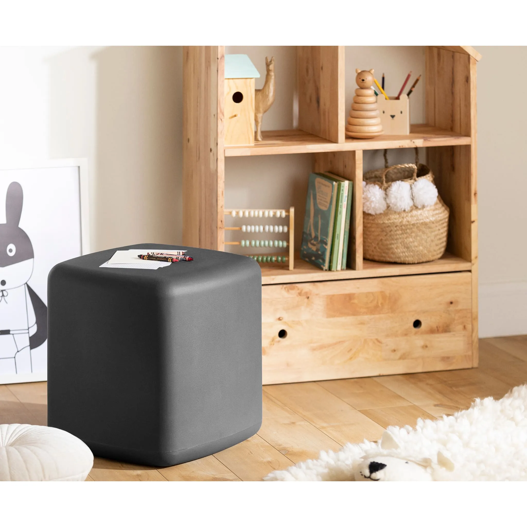 South Shore Table de Nuit  Tabouret pour Enfants - Sweedi Gris foncé