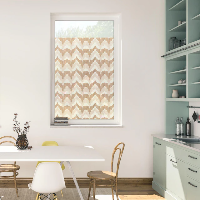 LICHTBLICK ORIGINAL Fensterfolie »Fensterfolie selbstklebend, Sichtschutz, Boho Zig Zag - Gelb« 1 Stk. blickdicht glatt statisch haftend