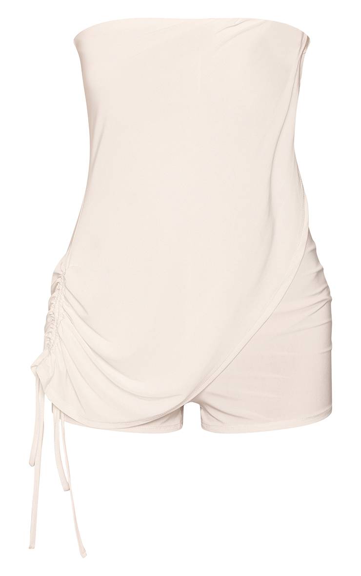 Crème Combinaison Bustier Drapée Double Couche En Jersey Slinky