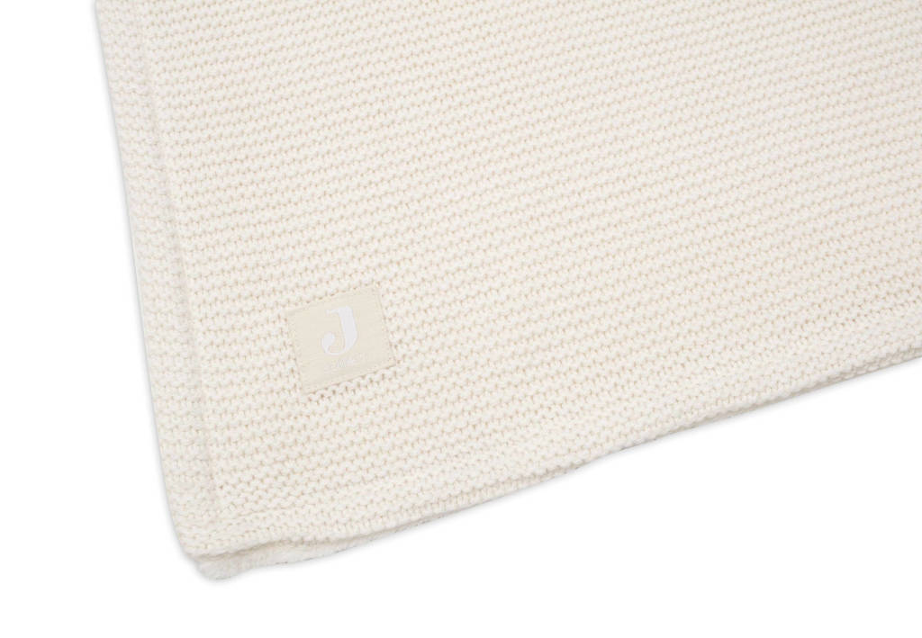 baby ledikantdeken 100x150cm Basic Knit - Ivory/Coral fleece