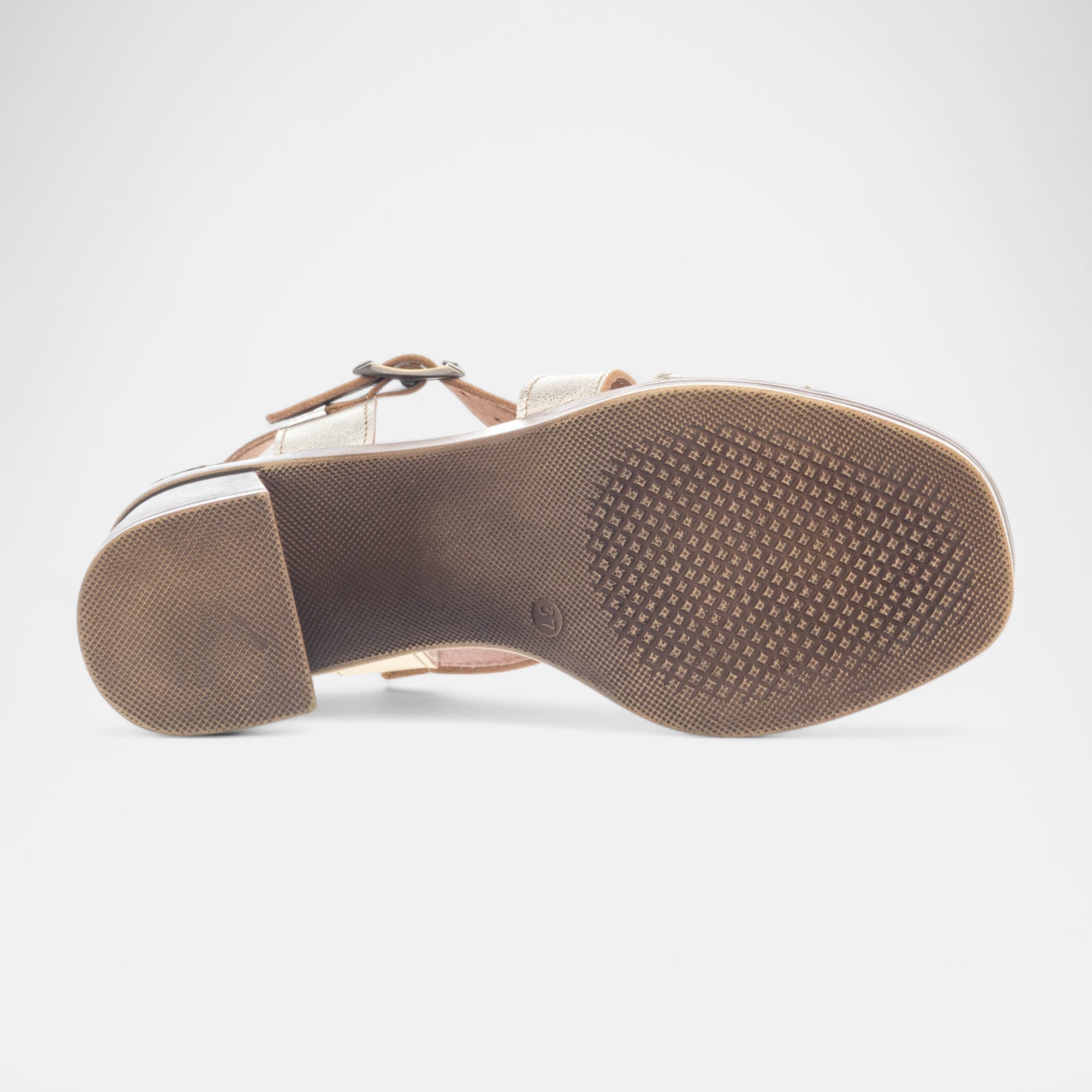 Nu-pieds à talon Femme en cuir or