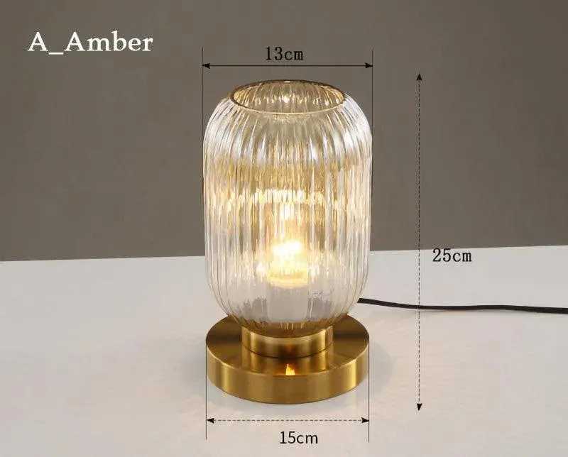 Modern Nordic Stained Glass Table Lamp Light (White / Amber / Green / Grey)