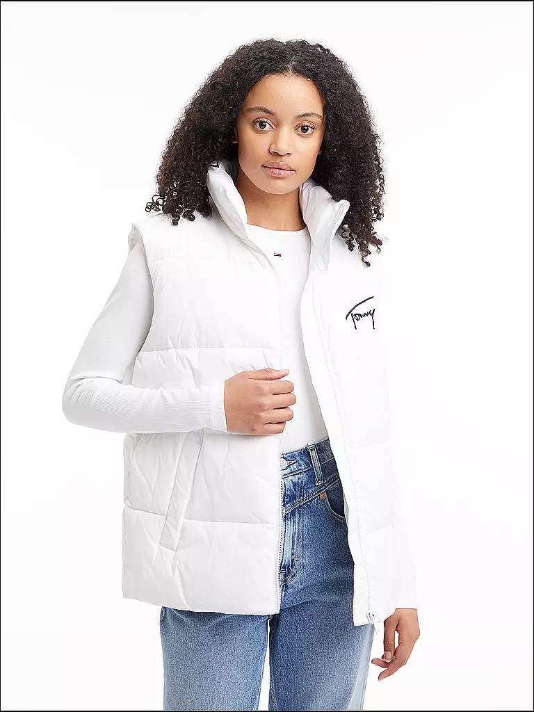 TOMMY JEANS Steppgilet  weiss