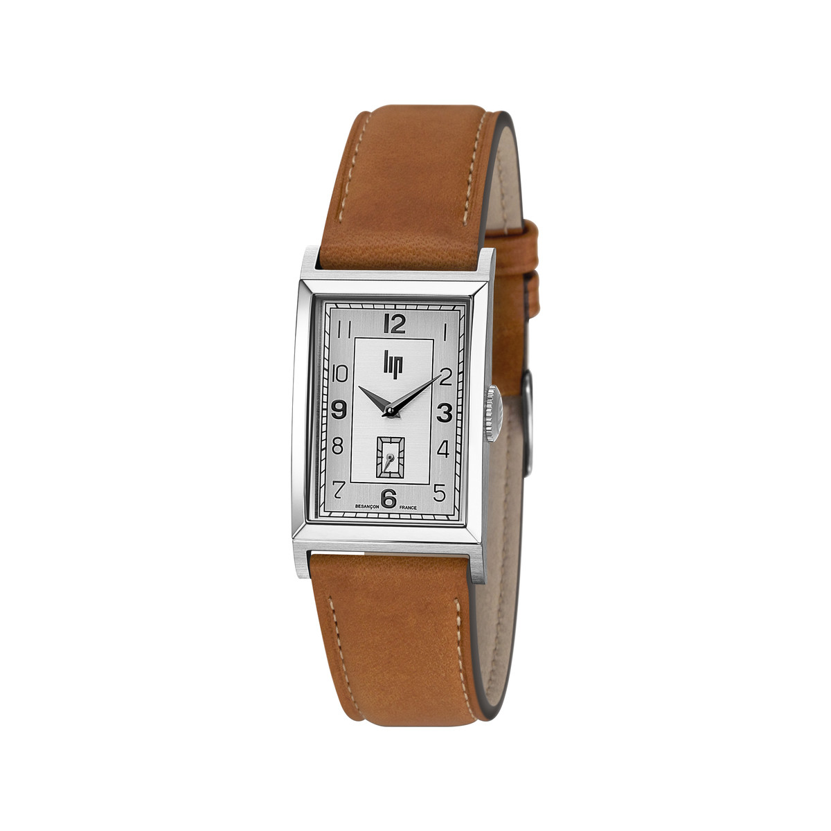 Montre Lip homme acier cuir marron