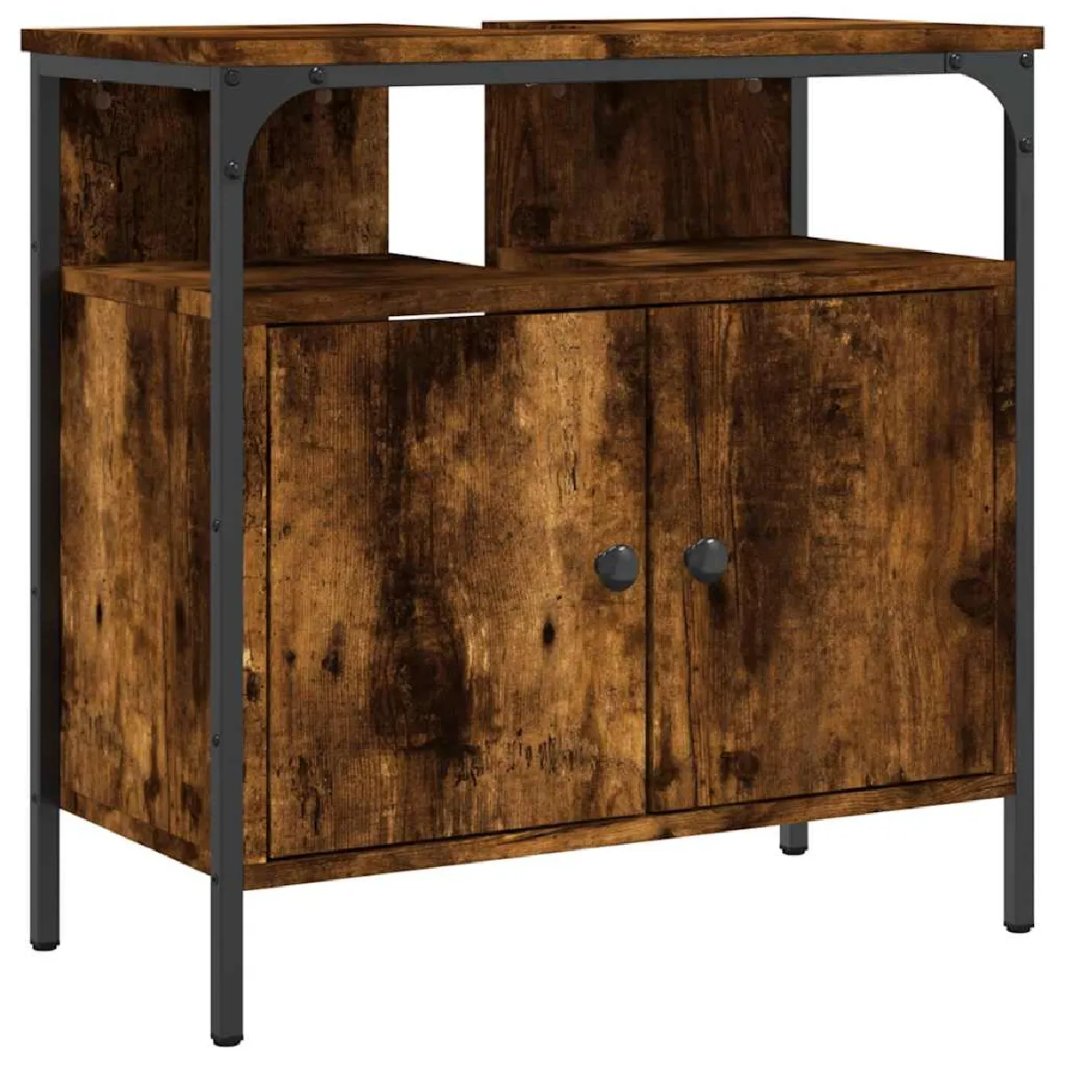 vidaXL Armoire lavabo 60x30x60 cm - Chêne fumé